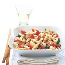 Gemelli with Zucchini, Tomatoes, and Bacon
