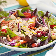 Greek Chicken, Garden Vegetable and Spring Mix Salad