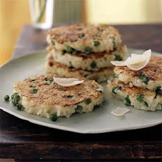 Arborio Rice, Parmesan, and Green Pea Pancakes