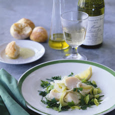 White Wine-Poached Scallop and Herb Salad