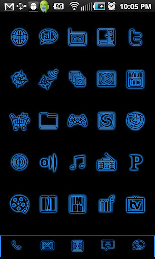 GloWorks Blue ADW Theme