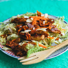 Sesame-Ginger Soy Curls with Napa Cabbage Salad