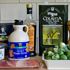 Roasted Brussels Sprouts with Bacon, Pecans & Maple Syrup