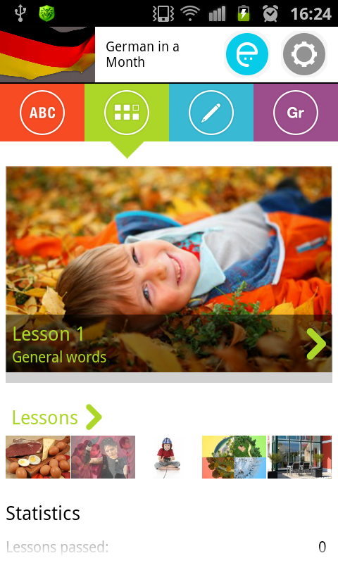 Android application German in a Month: Audio course, listening lessons screenshort