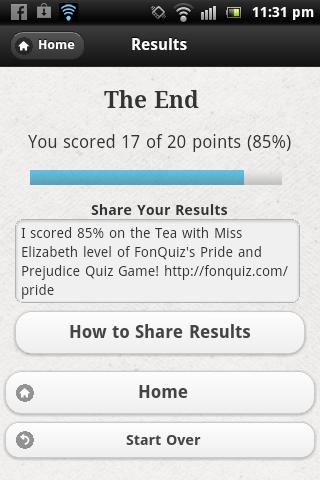 【免費書籍App】Pride & Prejudice Quiz Game-APP點子