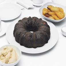 Chocolate-Coffee Gingerbread with Hazelnut Poached Pears