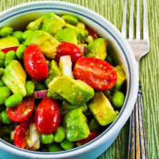 Avocado, Tomato, Edamame, and Red Onion Salad with Cumin-Lime Vinaigrette