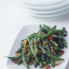 Green Beans with Crisp Shallots, Chile, and Mint