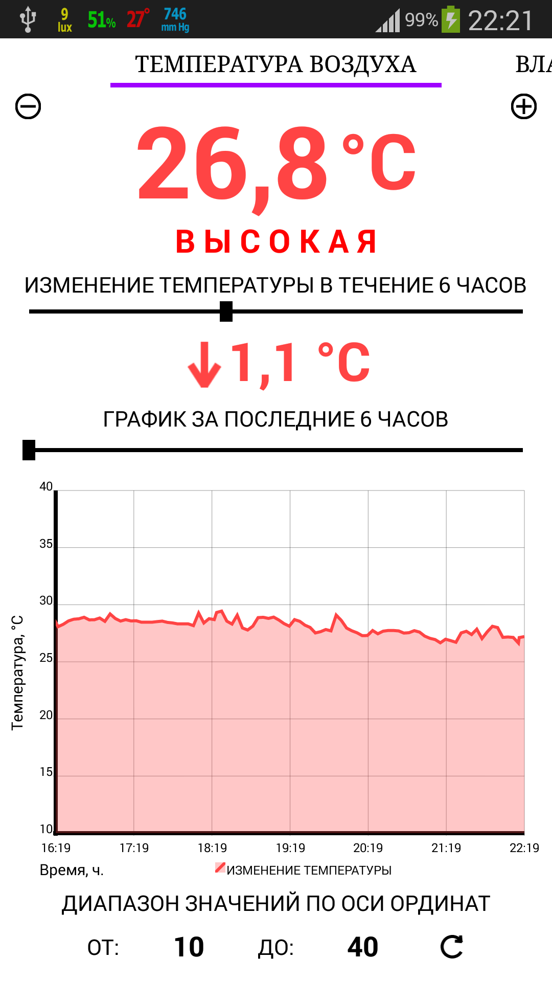 Android application Environment sensors screenshort