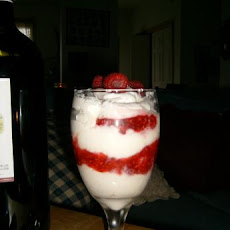White Chocolate Mousse With Raspberry Compote