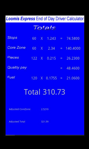 【免費商業App】Loomis Express Driver Calc-APP點子