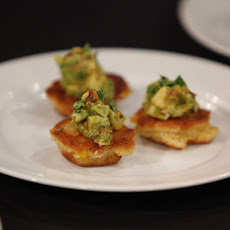 Mini Corn Cakes with Avocado and Tomatoes