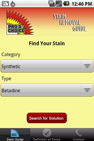 Pro's Choice Stain Guide