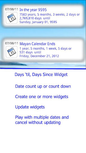 Days Until Days Since Widget