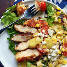 Chicken Milanese with Corn & Tomato Summer Salad
