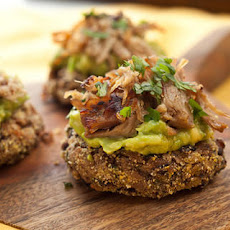 Mini Black Bean Cakes with Carnitas and Avocado Recipe