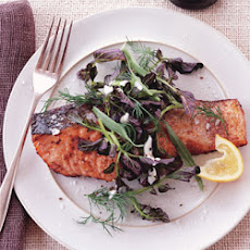 Salmon with Lemon-Pepper Sauce and Watercress-Herb Salad