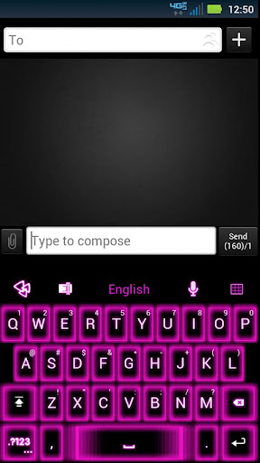 GO Keyboard Pink Neon Theme