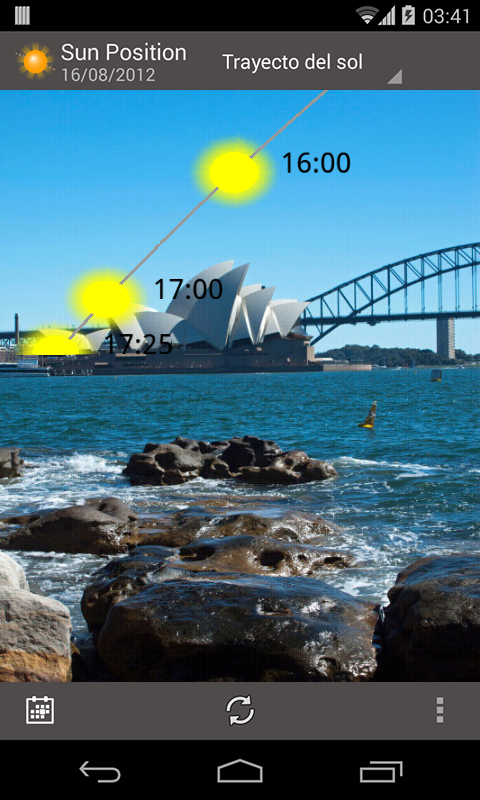 Android application Sun Position, Sunrise, and Sunset screenshort