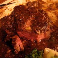 Peppered Steak with Brandy Flambe