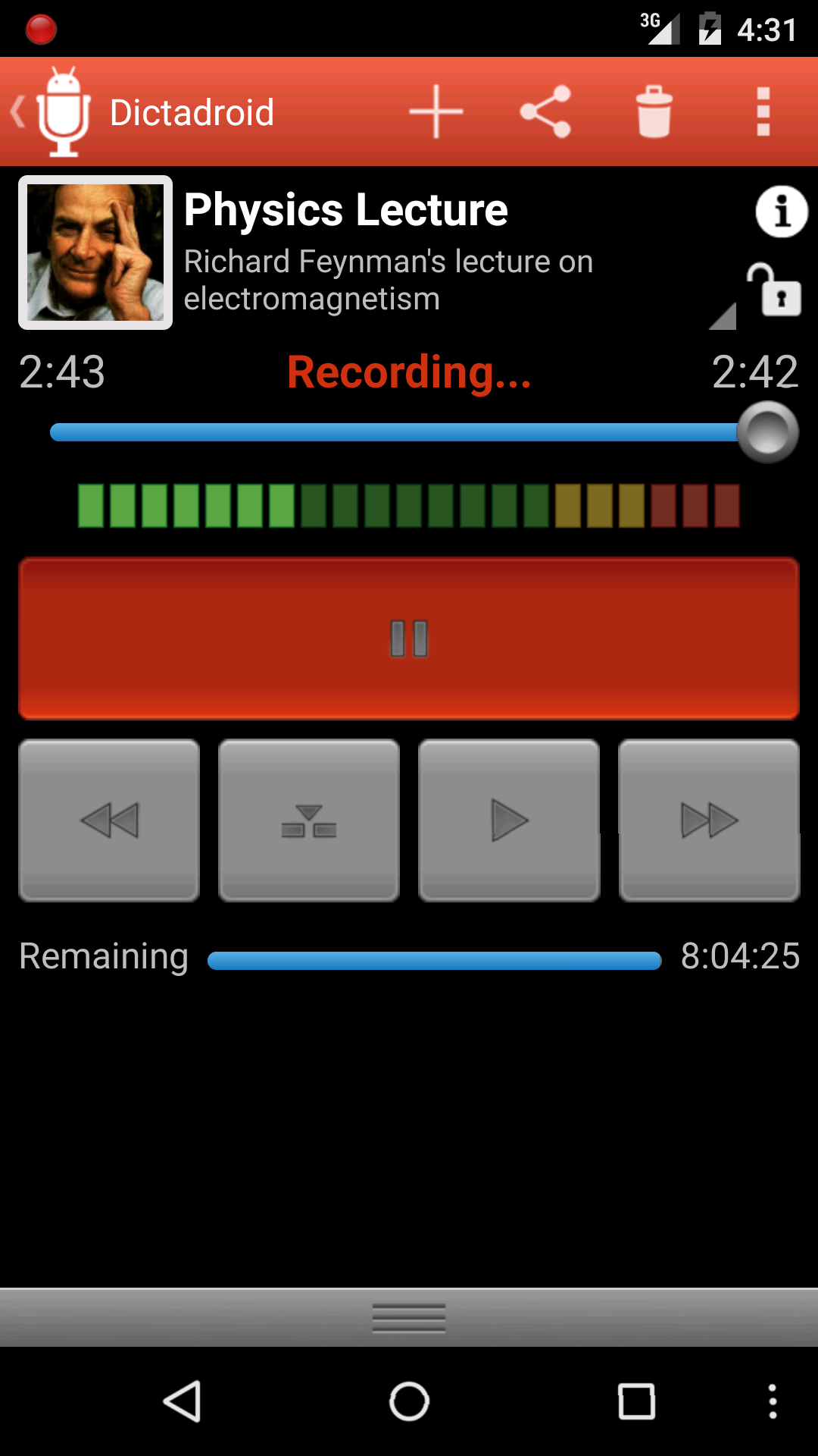 Android application Dictadroid - Voice Recorder screenshort