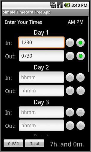 간단한 Timecard 무료 앱