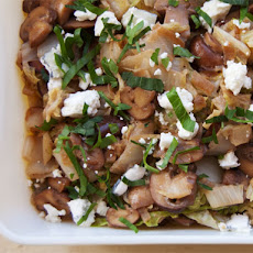 Braised Napa Cabbage with Mushrooms and Gorgonzola