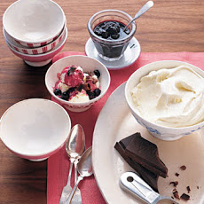Vanilla Frozen Yogurt with Brandied Cherries and Dark Chocolate