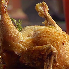 Simple Vertical Roaster Chicken with Vegetables and Thyme