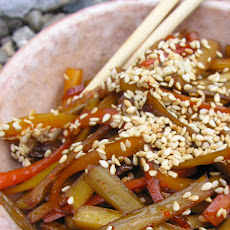 Kimpira (Stir-fried Carrot & Burdock Root)