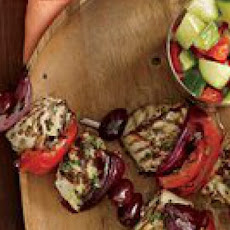 Grilled Halibut Kebabs with Tarragon Butter