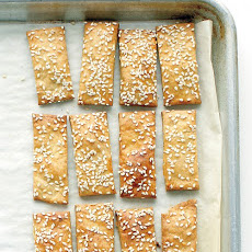 Cheesy Chickpea and Sesame Crackers