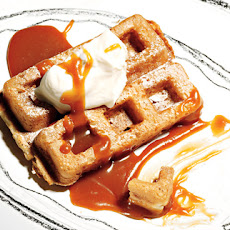 Crispy Waffles with Salted Caramel Coulis