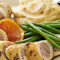 Sausage-Stuffed Chicken Breasts with Marsala and Cranberry-Orange Polenta