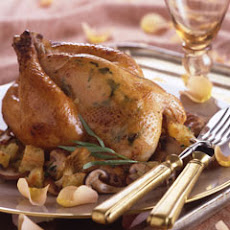 Roasted Cornish Hens With Double Mushroom Stuffing