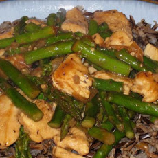 Chicken and Asparagus over Wild Rice