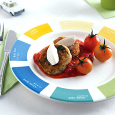 Spinach Potato Cakes with Roasted Tomato Sauce