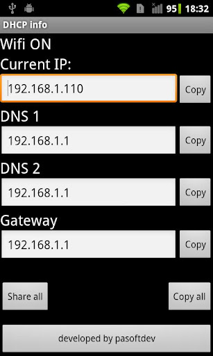 DHCP info