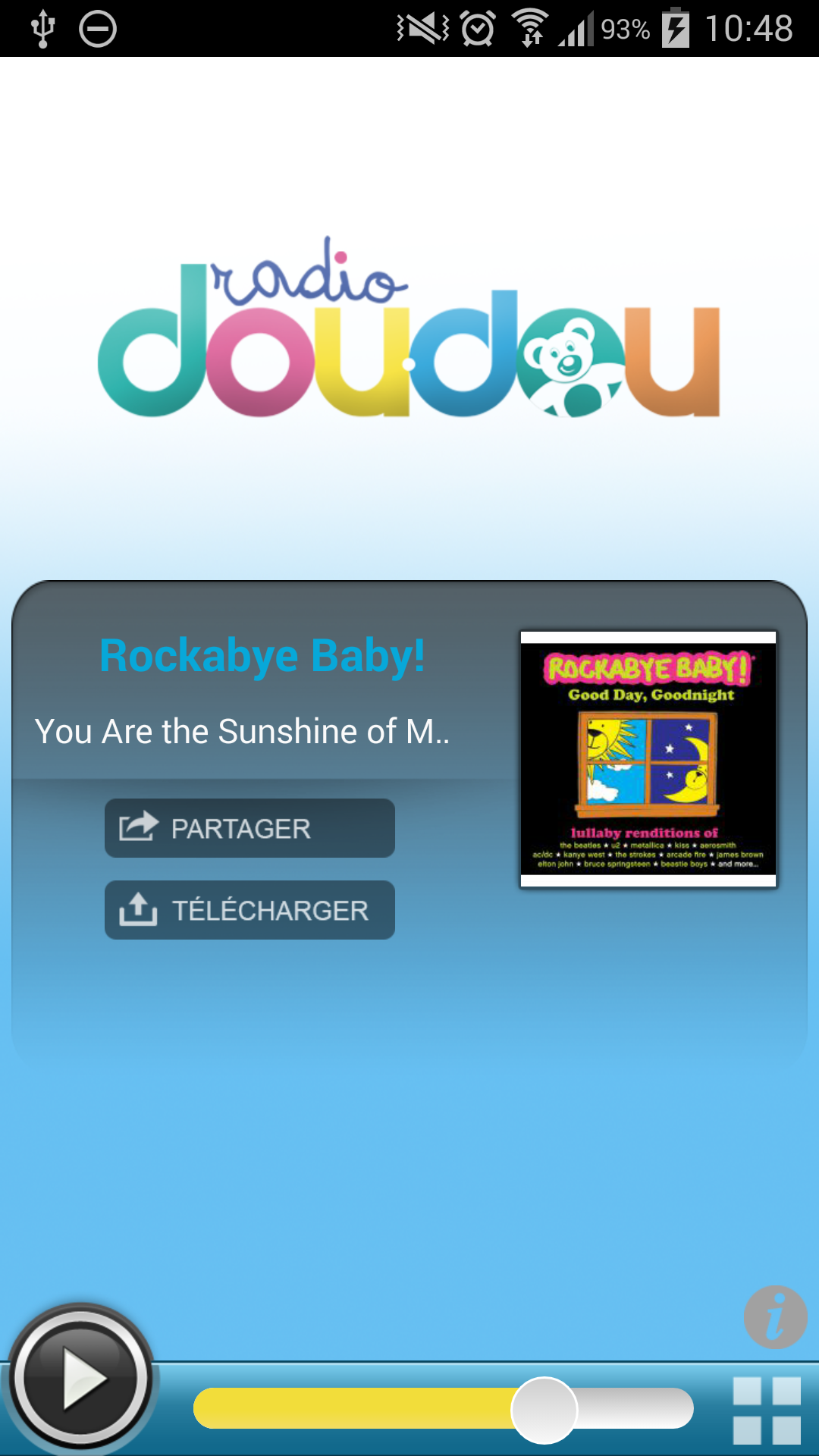 Android application Radio Doudou Musique bébés screenshort