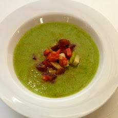 Glorious Green Gazpacho with Brandywine Garnish