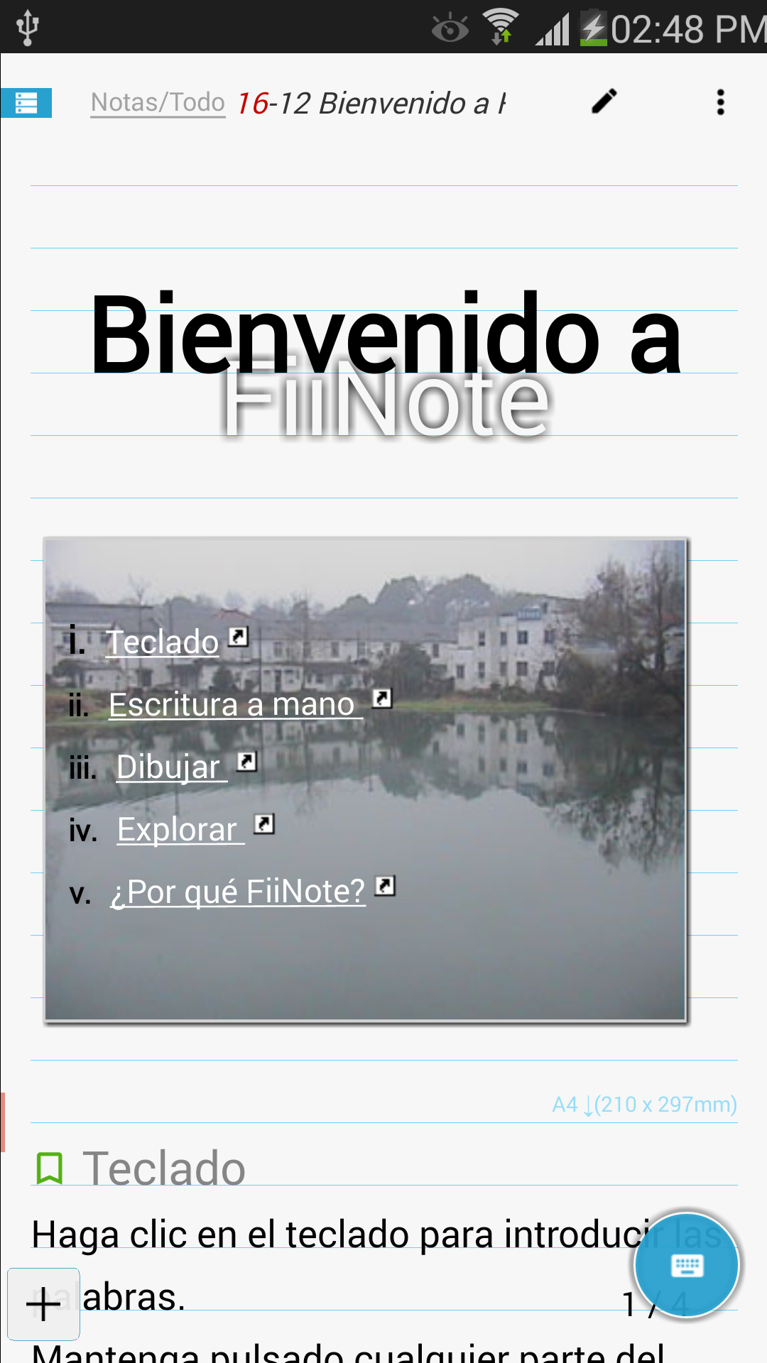 Android application FiiNote, note everything screenshort