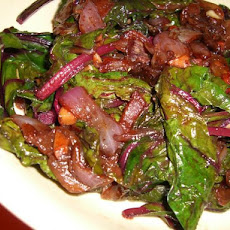 Beet Greens With Caramelized Onions