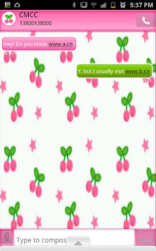 GO SMS - Cherries Bliss