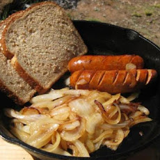 Grilled Sausages with Caramelized Onions and Apples