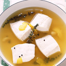 Poached Halibut in Lemon-Thyme Broth