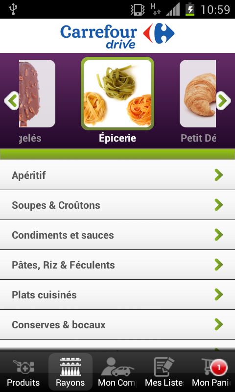 Android application Carrefour Drive screenshort