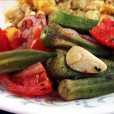 Roasted Okra, Tomatoes & Garlic