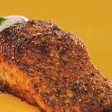 Blackened Salmon with Blue Cheese Sauce