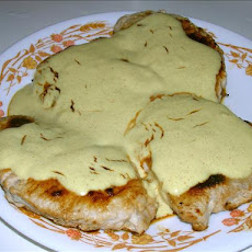 Pork Chops With Mustard & Sour Cream Sauce