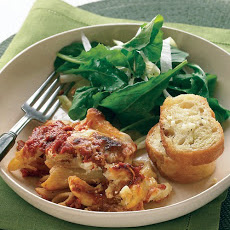 Baked Ziti with Crunchy Italian Salad and Garlic Bread